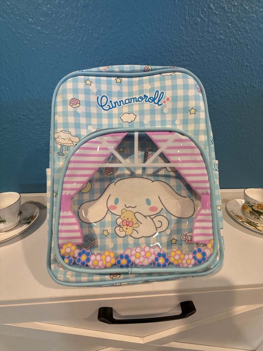 Sanrio Cinnamoroll Blue Gingham Ita Backpack with Clear Window